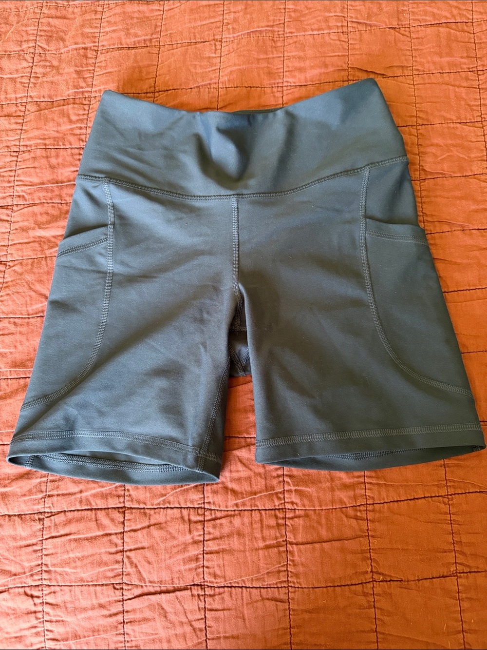 High-Waist Navy Blue Women’s Biker Shorts